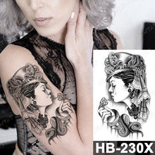 Load image into Gallery viewer, New Big Butterfly Waterproof Temporary Sticker Tattoo Elegant Black Colorful Tattoos Rose For Women Men