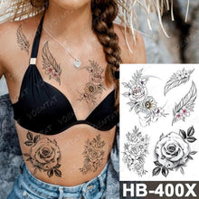 Load image into Gallery viewer, New Big Butterfly Waterproof Temporary Sticker Tattoo Elegant Black Colorful Tattoos Rose For Women Men