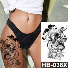 Load image into Gallery viewer, New Big Butterfly Waterproof Temporary Sticker Tattoo Elegant Black Colorful Tattoos Rose For Women Men
