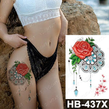 Load image into Gallery viewer, New Big Butterfly Waterproof Temporary Sticker Tattoo Elegant Black Colorful Tattoos Rose For Women Men