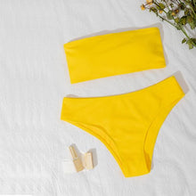 Load image into Gallery viewer, New Bikini High Waist Strapless Bikini Women Swimwear Women Swimsuit Padded Bathing Suit Women High Waist Bikini Set Strapless 2 Piece Bathing Suit Swimsuits