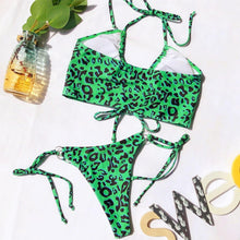 Load image into Gallery viewer, New Bikini Set Women Solid Female Cut Bikinis Swimwear Push Up Swimsuit Bath Suit Women's Bikini Padded Cutout Strappy Halter Swimsuits Two Piece Bathing Suits