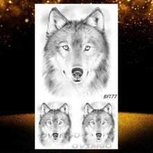 Load image into Gallery viewer, New Black Wolf Forest Sticker Tattoos Temporary Tree Fierce Animal Body Tattoo Luxury Design Custom Tatoos For Mens