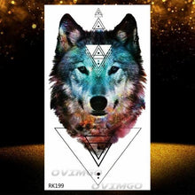 Load image into Gallery viewer, New Black Wolf Forest Sticker Tattoos Temporary Tree Fierce Animal Body Tattoo Luxury Design Custom Tatoos For Mens