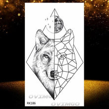 Load image into Gallery viewer, New Black Wolf Forest Sticker Tattoos Temporary Tree Fierce Animal Body Tattoo Luxury Design Custom Tatoos For Mens