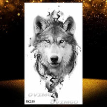 Load image into Gallery viewer, New Black Wolf Forest Sticker Tattoos Temporary Tree Fierce Animal Body Tattoo Luxury Design Custom Tatoos For Mens