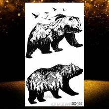 Load image into Gallery viewer, New Black Wolf Forest Sticker Tattoos Temporary Tree Fierce Animal Body Tattoo Luxury Design Custom Tatoos For Mens