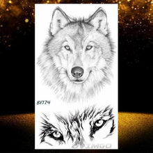 Load image into Gallery viewer, New Black Wolf Forest Sticker Tattoos Temporary Tree Fierce Animal Body Tattoo Luxury Design Custom Tatoos For Mens