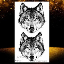 Load image into Gallery viewer, New Black Wolf Forest Sticker Tattoos Temporary Tree Fierce Animal Body Tattoo Luxury Design Custom Tatoos For Mens