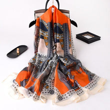 Load image into Gallery viewer, New Brand Designer Luxury Winter Long Silk Scarf Shawls Wraps Print Cotton Scarf Stylish Head Wraps Scarves Hijabs Neck Scarves Lady Hijab For Female