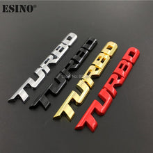 Load image into Gallery viewer, New Car Styling Car Turbo Boost Loading Boosting 3D Metal Chrome Zinc Alloy 3D Emblem Badge Sticker Decal 3D Metal Turbo Car Truck Door Body Side Fender Rear Trunk Adhesive Emblem Badge Decals Auto Accessory