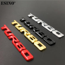 Load image into Gallery viewer, New Car Styling Car Turbo Boost Loading Boosting 3D Metal Chrome Zinc Alloy 3D Emblem Badge Sticker Decal 3D Metal Turbo Car Truck Door Body Side Fender Rear Trunk Adhesive Emblem Badge Decals Auto Accessory
