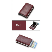 Load image into Gallery viewer, New Carbon Fiber Card Holder Wallets Luxury Men Black Magic Leather Cool Slim Mini Wallet Small Money Bag Male Purses Magnet Closure Wallet