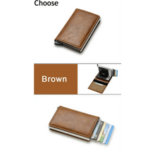 Load image into Gallery viewer, New Carbon Fiber Card Holder Wallets Luxury Men Black Magic Leather Cool Slim Mini Wallet Small Money Bag Male Purses Magnet Closure Wallet