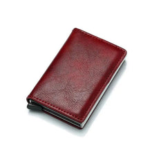 Load image into Gallery viewer, New Carbon Fiber Card Holder Wallets Luxury Men Black Magic Leather Cool Slim Mini Wallet Small Money Bag Male Purses Magnet Closure Wallet