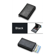 Load image into Gallery viewer, New Carbon Fiber Card Holder Wallets Luxury Men Black Magic Leather Cool Slim Mini Wallet Small Money Bag Male Purses Magnet Closure Wallet