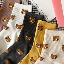 Load image into Gallery viewer, New Cartoon Female Breathable Cotton Socks Cute Bear Lovely Animal Pattern Girl Sock Novelty Combed of Pure Cotton Crew Socks For Men And Women
