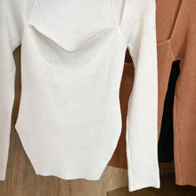 Load image into Gallery viewer, New Casual And Trendy Square Collar Long Sleeve Woman's Sweaters Knitted Pullover Spring Autumn Sweater Winter Tops For Women Black And White Jumper