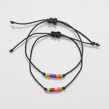 Load image into Gallery viewer, New Charm Bracelet For Friendship Couples 2pcs/set Volcanic Stone Bracelet Bead Bangles Natural Stone Bracelets Set Friendship Hand Woven Braided Stretch String Adjustable For Couples