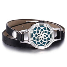 Load image into Gallery viewer, New Charming Bracelet Aromatherapy Essential Oil Diffuser Locket Bracelets Adjustable Genuine Leather Wrap Essential Oil Diffuser Bracelet Valentine's Day Present Aromatherapy For Women