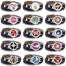 Load image into Gallery viewer, New Charming Bracelet Aromatherapy Essential Oil Diffuser Locket Bracelets Adjustable Genuine Leather Wrap Essential Oil Diffuser Bracelet Valentine's Day Present Aromatherapy For Women