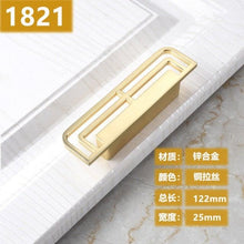 Load image into Gallery viewer, New Chinese Golden Cupboard Door Drawer Concealed Buckle Handle Wardrobe Zinc Alloy Hardware Handle Kitchen Cupboard Hardware Modern Style Furniture Door Pulls