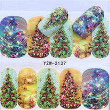 Load image into Gallery viewer, New Christmas Water Decal Nail Art Nail sticker New Year Slider Tattoo Full Cover Santa Claus Snowman Designs Xmas Decals 3D Wave Design Decoration for Women Girls Tape Nail Art Stickers Decal Decoration Nail Art Accessories Decoration Decal