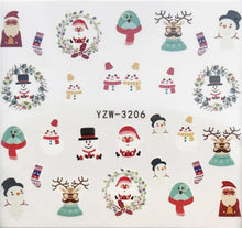 Load image into Gallery viewer, New Christmas Water Decal Nail Art Nail sticker New Year Slider Tattoo Full Cover Santa Claus Snowman Designs Xmas Decals 3D Wave Design Decoration for Women Girls Tape Nail Art Stickers Decal Decoration Nail Art Accessories Decoration Decal