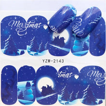 Load image into Gallery viewer, New Christmas Water Decal Nail Art Nail sticker New Year Slider Tattoo Full Cover Santa Claus Snowman Designs Xmas Decals 3D Wave Design Decoration for Women Girls Tape Nail Art Stickers Decal Decoration Nail Art Accessories Decoration Decal