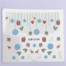 Load image into Gallery viewer, New Christmas Water Decal Nail Art Nail sticker New Year Slider Tattoo Full Cover Santa Claus Snowman Designs Xmas Decals 3D Wave Design Decoration for Women Girls Tape Nail Art Stickers Decal Decoration Nail Art Accessories Decoration Decal