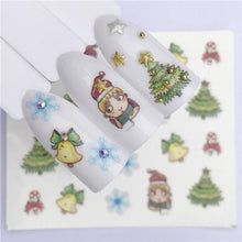 Load image into Gallery viewer, New Christmas Water Decal Nail Art Nail sticker New Year Slider Tattoo Full Cover Santa Claus Snowman Designs Xmas Decals 3D Wave Design Decoration for Women Girls Tape Nail Art Stickers Decal Decoration Nail Art Accessories Decoration Decal