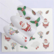 Load image into Gallery viewer, New Christmas Water Decal Nail Art Nail sticker New Year Slider Tattoo Full Cover Santa Claus Snowman Designs Xmas Decals 3D Wave Design Decoration for Women Girls Tape Nail Art Stickers Decal Decoration Nail Art Accessories Decoration Decal