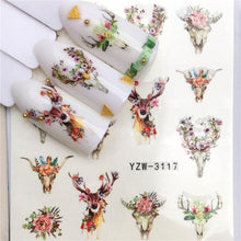 Load image into Gallery viewer, New Christmas Water Decal Nail Art Nail sticker New Year Slider Tattoo Full Cover Santa Claus Snowman Designs Xmas Decals 3D Wave Design Decoration for Women Girls Tape Nail Art Stickers Decal Decoration Nail Art Accessories Decoration Decal