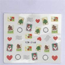 Load image into Gallery viewer, New Christmas Water Decal Nail Art Nail sticker New Year Slider Tattoo Full Cover Santa Claus Snowman Designs Xmas Decals 3D Wave Design Decoration for Women Girls Tape Nail Art Stickers Decal Decoration Nail Art Accessories Decoration Decal