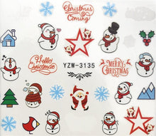Load image into Gallery viewer, New Christmas Water Decal Nail Art Nail sticker New Year Slider Tattoo Full Cover Santa Claus Snowman Designs Xmas Decals 3D Wave Design Decoration for Women Girls Tape Nail Art Stickers Decal Decoration Nail Art Accessories Decoration Decal