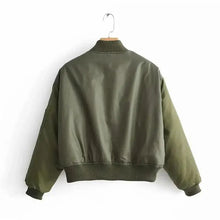 Load image into Gallery viewer, New Classic Design Autumn Winter Green Short Jackets Women Fashionable Long Sleeve Zipper Bomber Jacket Outwear Women's Coat