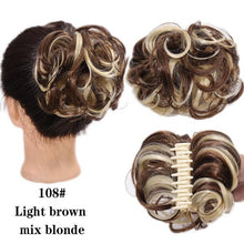 Load image into Gallery viewer, New Claw Chignon Curly Hair Bands Messy Bun Hairpieces for Women Scrunchy Natural Fake False Hair Heat Resistant Fiber Black Clip in Hair Extension For Volumized Hair Buns For Girls
