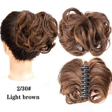Load image into Gallery viewer, New Claw Chignon Curly Hair Bands Messy Bun Hairpieces for Women Scrunchy Natural Fake False Hair Heat Resistant Fiber Black Clip in Hair Extension For Volumized Hair Buns For Girls