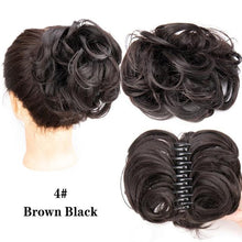 Load image into Gallery viewer, New Claw Chignon Curly Hair Bands Messy Bun Hairpieces for Women Scrunchy Natural Fake False Hair Heat Resistant Fiber Black Clip in Hair Extension For Volumized Hair Buns For Girls