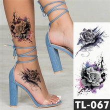 Load image into Gallery viewer, New Colorful And Black Womens Tattoo Temporary Flower Waterproof Elegant Modern Tattoo Realistic Design