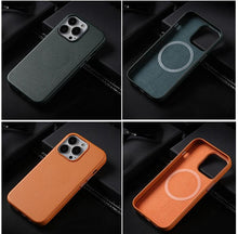 Load image into Gallery viewer, New Colorful Leather For iPhone 14 13 Pro Max Mini Magnet Case Cover Wireless Charging Drop Protect Covers Shockproof Slim Back Cover Leather Case For iPhone Slim and Aesthetic iPhone 14 case