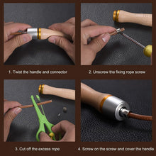 Load image into Gallery viewer, New Cowhide Leather Rope Universal Metal Bearing Speed Rope Skipping Adjust Bearing Wooden Handle Adjustable Skipping Jumping Ropes With 360-Degree Bearing And Pure Wood Handles For Gym Home Fitness