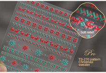 Load image into Gallery viewer, New Craft Nail Stickers Japanese 5d Nails Sticker Three-dimensional Snowflake Nail art Stickers Decals Decoration Decals Snowflakes Elk Bear Christmas Xmas Stickers Snowflakes Nail Water Decals Christmas White Snow Transfer Sticker Decoration Slider