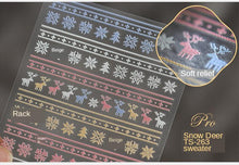 Load image into Gallery viewer, New Craft Nail Stickers Japanese 5d Nails Sticker Three-dimensional Snowflake Nail art Stickers Decals Decoration Decals Snowflakes Elk Bear Christmas Xmas Stickers Snowflakes Nail Water Decals Christmas White Snow Transfer Sticker Decoration Slider