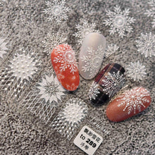Load image into Gallery viewer, New Craft Nail Stickers Japanese 5d Nails Sticker Three-dimensional Snowflake Nail art Stickers Decals Decoration Decals Snowflakes Elk Bear Christmas Xmas Stickers Snowflakes Nail Water Decals Christmas White Snow Transfer Sticker Decoration Slider