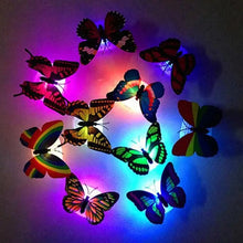 Load image into Gallery viewer, New Dazzling Colorful Luminous Butterfly LED Night Light Wedding Decorative Lamp Stickers Children Small Gifts TOYS game Battery Operated