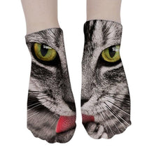 Load image into Gallery viewer, 3D Printed Women Winter Christmas Socks Funny Creative Pet Cat Face Unisex Cotton Ankle Socks Children Gift Animal Lover Socks For Men And Women