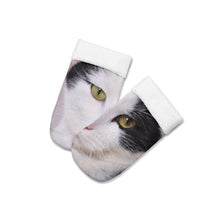 Load image into Gallery viewer, 3D Printed Women Winter Christmas Socks Funny Creative Pet Cat Face Unisex Cotton Ankle Socks Children Gift Animal Lover Socks For Men And Women