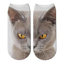 Load image into Gallery viewer, 3D Printed Women Winter Christmas Socks Funny Creative Pet Cat Face Unisex Cotton Ankle Socks Children Gift Animal Lover Socks For Men And Women