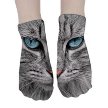 Load image into Gallery viewer, 3D Printed Women Winter Christmas Socks Funny Creative Pet Cat Face Unisex Cotton Ankle Socks Children Gift Animal Lover Socks For Men And Women